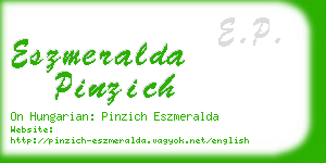 eszmeralda pinzich business card